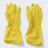 Перчатки хозяйственные латексные Доляна, размер S, 28 г, ХБ напыление, цвет жёлтый Доляна