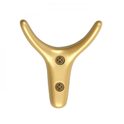 Крючок мебельный CAPPIO YAK, двухрожковый, цвет матовое золото CAPPIO
