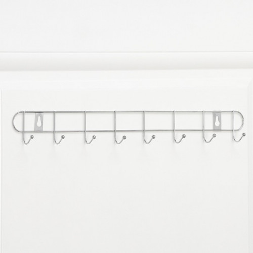 Вешалка настенная на 8 крючков Доляна «Лето», 46×3×5 см, цвет серебряный Доляна