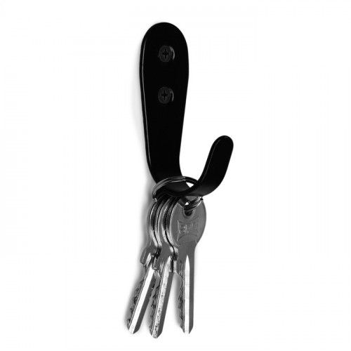 Крючок мебельный ТУНДРА TKO016, однорожковый, черный, 10 шт. ТУНДРА