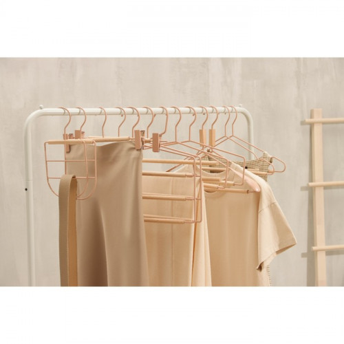 Плечики-вешалки многогуровневые для брюк и юбок SAVANNA Wood, 2 перекладины, 36×21,5×1,1 см, цвет розовый SAVANNA