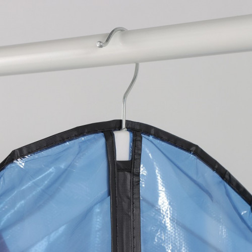 Чехол для одежды Доляна, 60×137 см, полиэтилен, цвет синий прозрачный Доляна