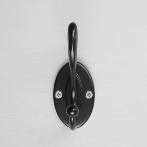 Крючок мебельный KMC005BL CAPPIO, двухрожковый, цвет черный CAPPIO