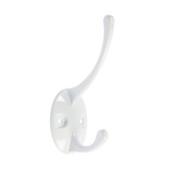 Крючок мебельный ТУНДРА TKd=002 LIGHT, двухрожковый, белый, 4 шт. TMP