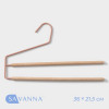 Плечики-вешалки многогуровневые для брюк и юбок SAVANNA Wood, 2 перекладины, 36×21,5×1,1 см, цвет розовый SAVANNA
