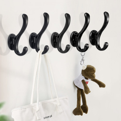 Крючок мебельный CAPPIO WAVE, двухрожковый, цвет черный CAPPIO