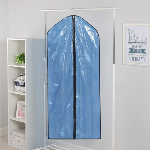 Чехол для одежды Доляна, 60×137 см, полиэтилен, цвет синий прозрачный Доляна