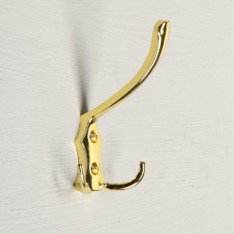 Крючок мебельный KM301GP, трёхрожковый, цвет золото
