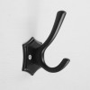 Крючок мебельный KMC009BL CAPPIO, двухрожковый, цвет черный CAPPIO