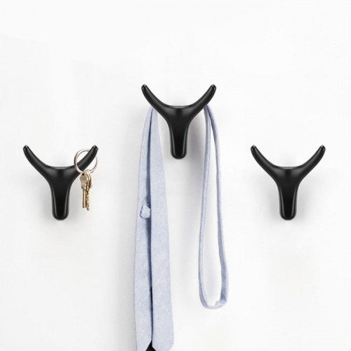 Крючок мебельный CAPPIO OX, двухрожковый, цвет черный CAPPIO