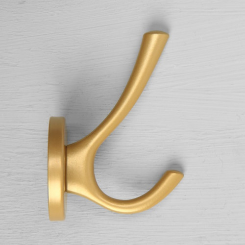 Крючок мебельный CAPPIO SIMPLE, двухрожковый, цвет матовое золото CAPPIO