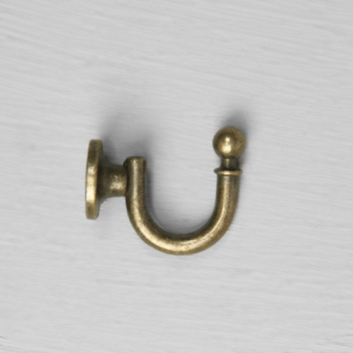 Крючок мебельный ТУНДРА КМ1012AB , однорожковый, цвет бронза ТУНДРА