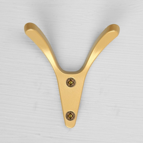 Крючок мебельный CAPPIO FOX, двухрожковый, цвет матовое золото CAPPIO