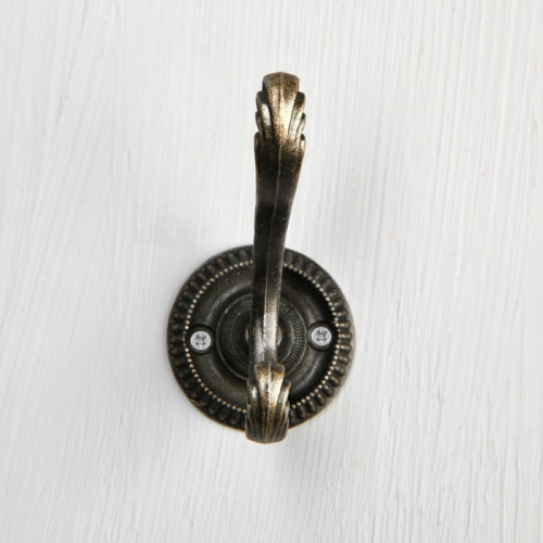 Крючок мебельный KM212AB, двухрожковый, цвет бронза ТУНДРА