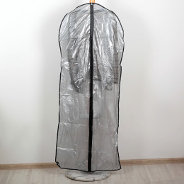 Чехол для одежды Доляна, 60×137 см, PEVA, цвет серый прозрачный