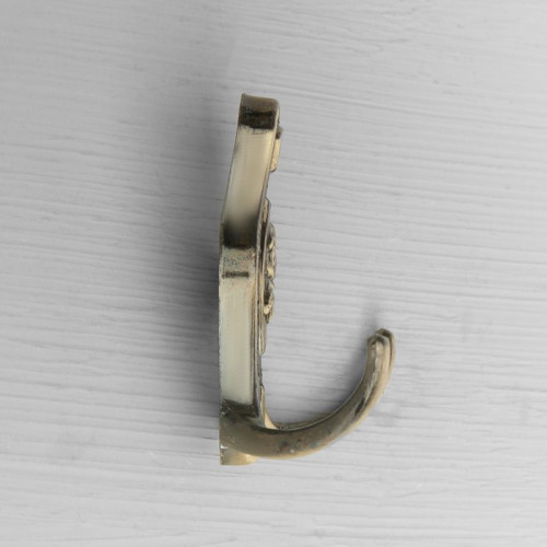 Крючок мебельный, КМ214AB, двухрожковый, цвет бронза ТУНДРА