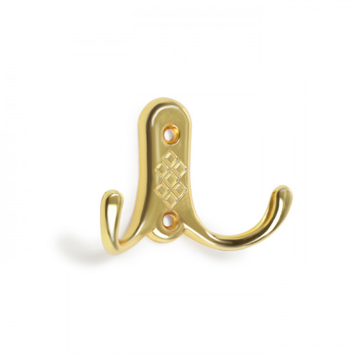 Крючок мебельный ТУНДРА TKd=024 LIGHT, двухрожковый, золото ТУНДРА