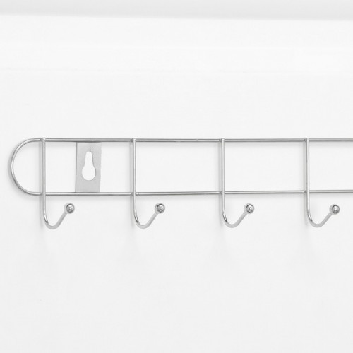 Вешалка настенная на 8 крючков Доляна «Лето», 46×3×5 см, цвет серебряный Доляна