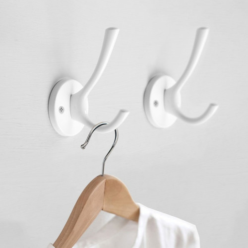 Крючок мебельный CAPPIO SIMPLE, двухрожковый, цвет белый CAPPIO