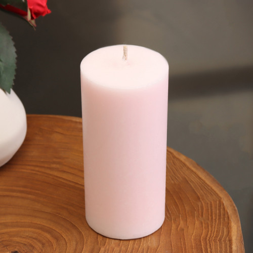 Свеча-цилиндр гладкая, 5х10 см, светло-розовая, 6 ч Дарим Красиво