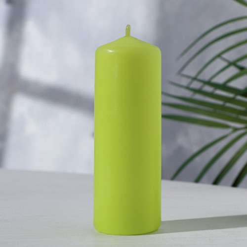 Свеча - цилиндр, 4×12 см, 15 ч, фисташковая Дарим Красиво