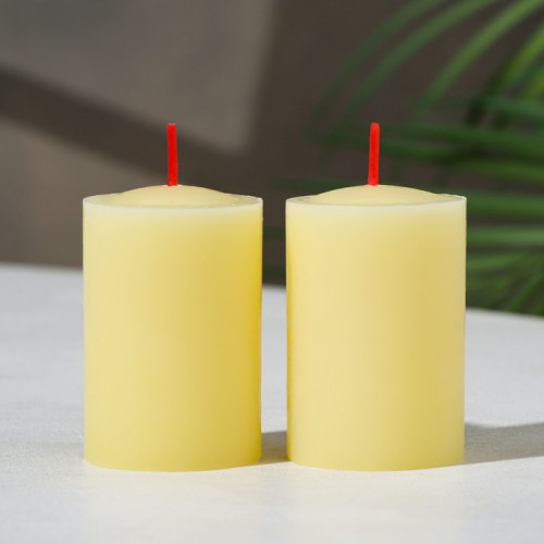 Набор свечей-столбиков 2 шт, 4х6 см, ваниль (производитель не указан)