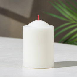 Свеча- столбик, 8х5,6 см, белая