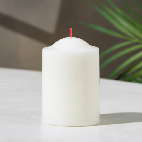Свеча- столбик, 8х5,6 см, белая (производитель не указан)