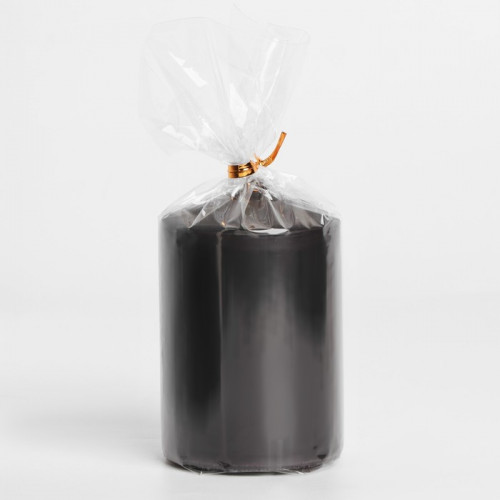 Свеча-цилиндр, 6х8,5 см, 180 г, 12 ч,  чёрный (производитель не указан)