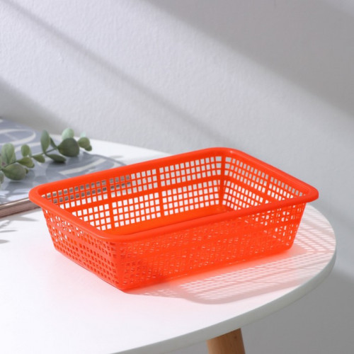 Корзинка пластиковая для хранения «Сеточка», 21,5×15×5 см, цвет оранжевый (производитель не указан)