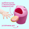 Ковш пластиковый для купания и мытья головы, детский банный ковшик «Котенок», 600 мл., с леечкой, розовый (производитель не указан)
