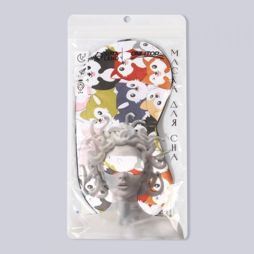 Маска для сна «ЗВЕРУШКИ», 19 × 9,5 см, резинка одинарная, цвет МИКС ONLITOP