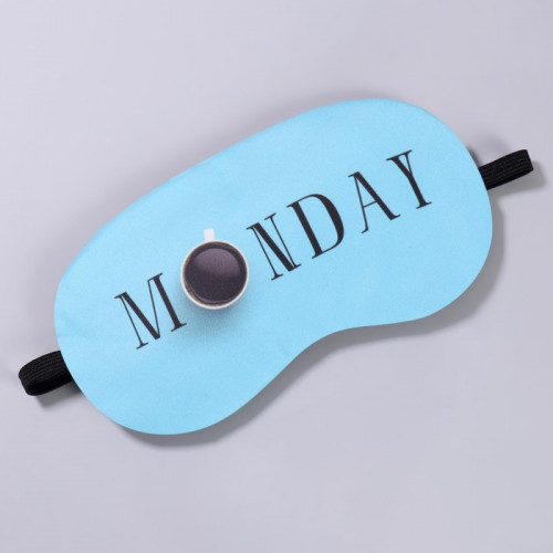 Маска для сна с гелевым вкладышем «MONDAY», 19 × 10 см, резинка одинарная, цвет голубой ONLITOP