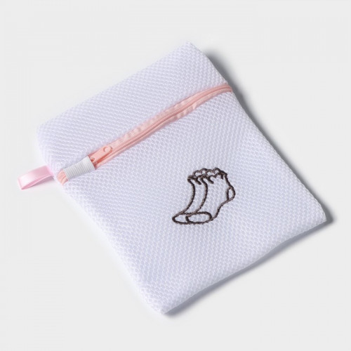 Мешок для стирки носков Доляна, 17×20 см, трехслойный, крупная сетка, цвет МИКС Доляна