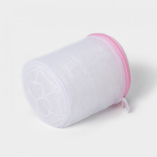 Мешок для стирки белья с диском Доляна, 15×15 см, мелкая сетка, цвет белый Доляна