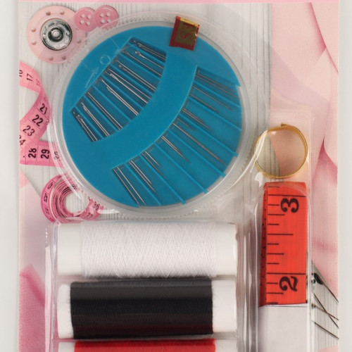 Швейный набор, 22 предмета, в блистере, 20 × 10,5 см, цвет МИКС Арт Узор