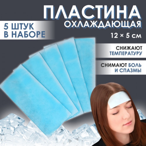 Пластина охлаждающая, набор - 5 шт., 12×5 см, синяя ONLITOP