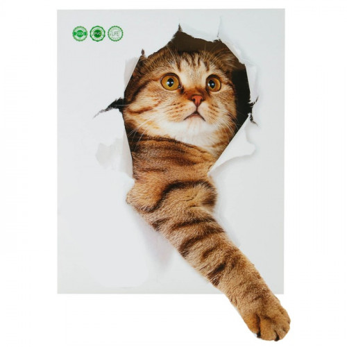 Наклейка 3Д интерьерная Кошка 25*20см (производитель не указан)
