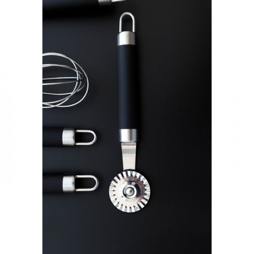Нож для пиццы и теста Venus, 18 см, ручка soft-touch, цвет чёрный (производитель не указан)