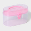 Органайзер для хранения пластиковый со вставкой, 12×7,5×7,5 см, цвет розовый (производитель не указан)