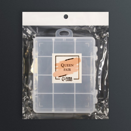 Органайзер для декора, с подвесом, передвижные ячейки, 12 ячеек, 13,8 × 11,3 см, цвет прозрачный Queen fair