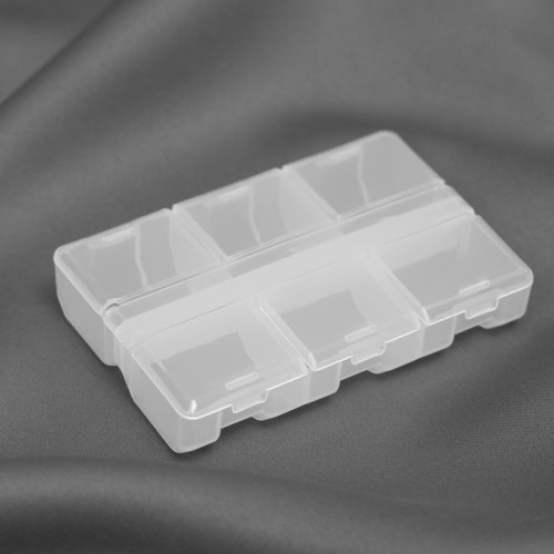 Органайзер, 9 × 6 × 1,8 см, 6 отделений, цвет прозрачный (производитель не указан)