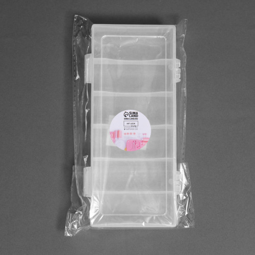 Органайзер для ниток, 6 отделений, 19,5 × 9,5 × 3,3 см, цвет прозрачный Арт Узор