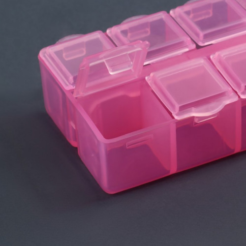 Органайзер для декора, 10 ячеек, 8,7 × 4,3 × 2 см, цвет розовый Queen fair