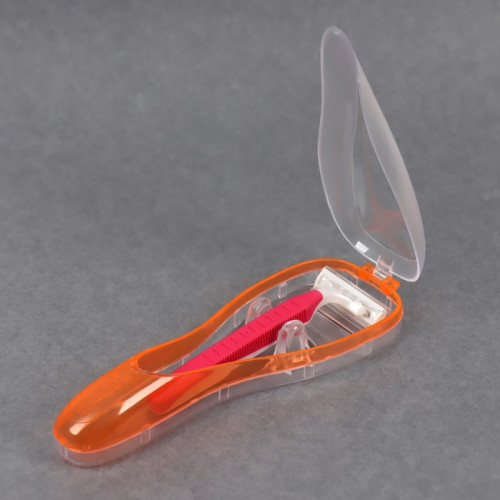 Органайзер для бритвы, с крышкой, 17,5 × 5,8 × 3,5 см, цвет прозрачный/оранжевый Queen fair