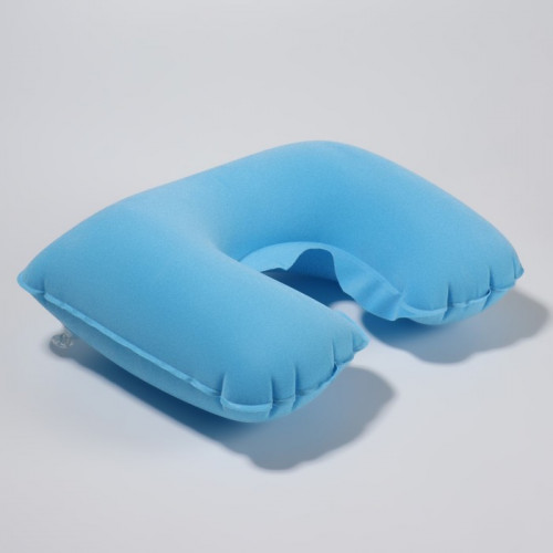 Подушка для шеи дорожная, надувная, 38 × 24 см, цвет голубой ONLITOP