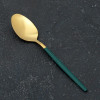 Ложка чайная из нержавеющей стали Magistro «Блинк», длина 14,5 см, зелёная ручка, на подвесе, цвет золотой Magistro