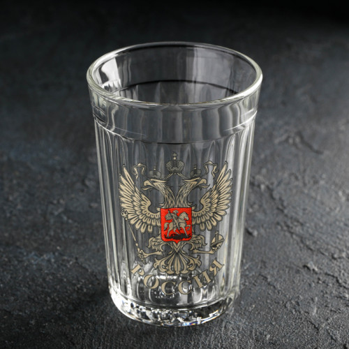 Стакан гранёный «Герб России», 250 мл АС-ДЕКОР