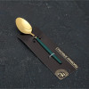Ложка чайная из нержавеющей стали Magistro «Блинк», длина 14,5 см, зелёная ручка, на подвесе, цвет золотой Magistro