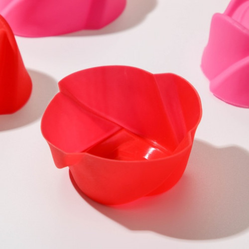 Набор силиконовых форм для выпечки Доляна «Розочки», 7×4 см, 6 шт, цвет МИКС Доляна
